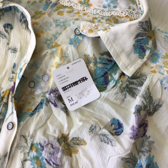 Free People Floral Button Down Top - Picture 5 of 5